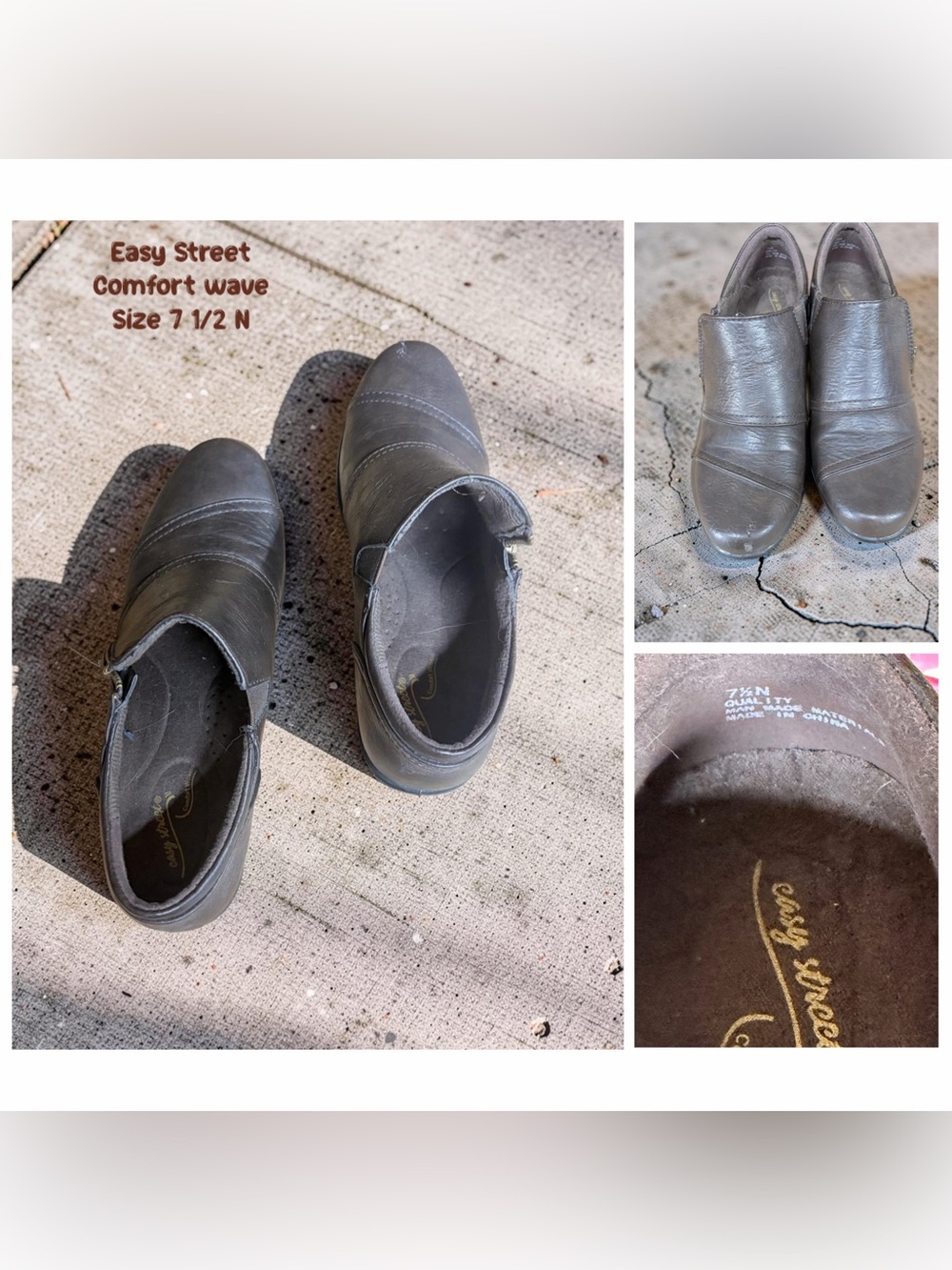 easy street WoMen's Brown Leather Slip-On Loafers
